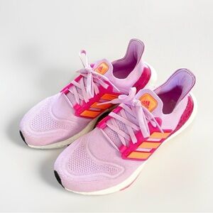 Adidas Women's Pink and Yellow Sneakers